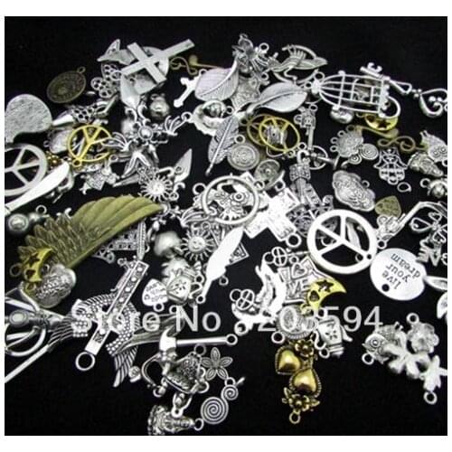 Clearance ! 50Pcs Assorted Charms zinc alloy metal charms pendant Buy 5 get 1 free