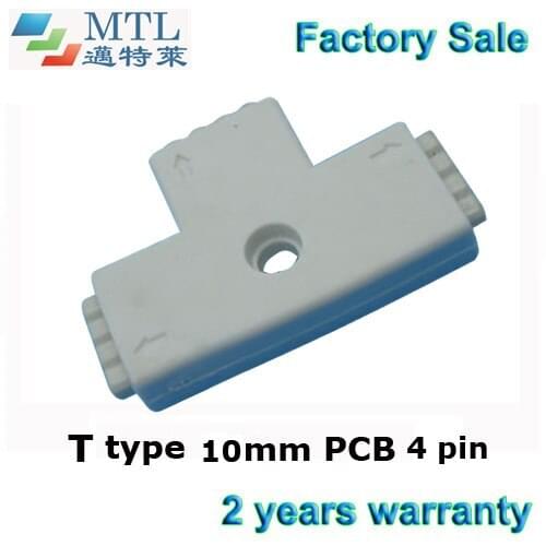 LED strip connector corner adapter T type, 50pcs/lot, 10mm PCB 4 pin header connector, for RGB LED strip, Factory Wholesale