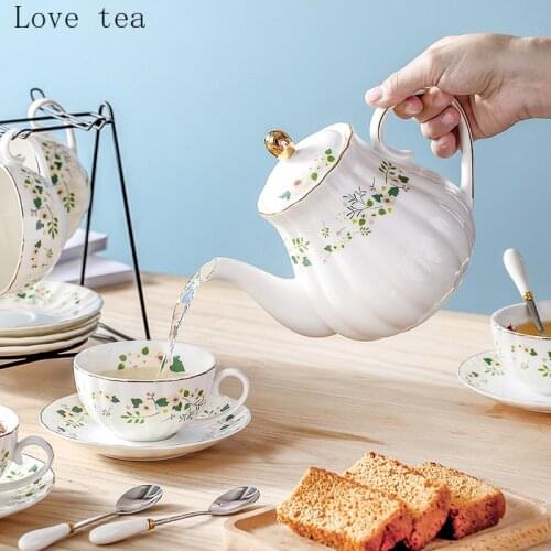 Nordic pastoral coffee ceramic cup and saucer set creative simple afternoon tea English black tea cup pumpkin tea with spoon