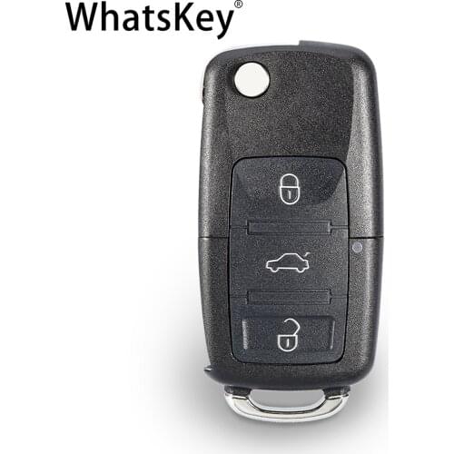 WhatsKey 3 button Folding Remote Flip Car Key shell Case For Volkswagen VW Jetta Golf Passat B5 Skoda Seat Beetle Tiguan Polo