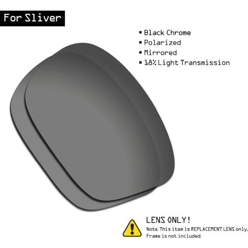 SmartVLT Polarized Sunglasses Replacement Lenses for Oakley Sliver - Black Chrome