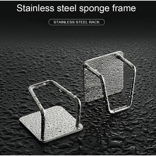 Steel Suction Cup Kitchen Sponge Drain Holder Storage Shelf Wash Rack Cloth Toilet Soap Organizer Tools Basket F1K5