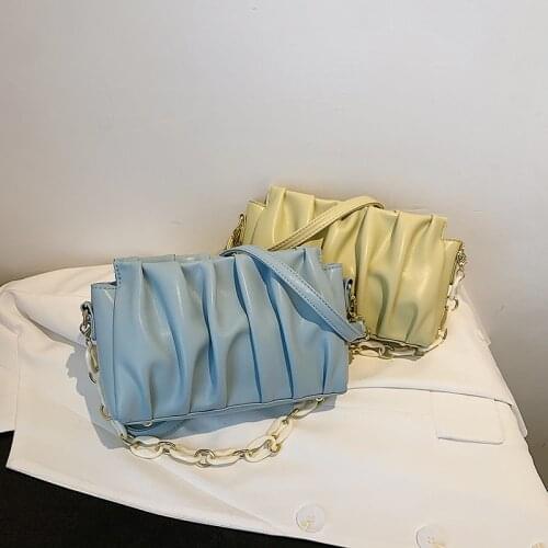 PU Leather Messenger Bags For Women Water-proof Simple All-match Solid Color Female New Messenger Bag Chain Shoulder Crossbody