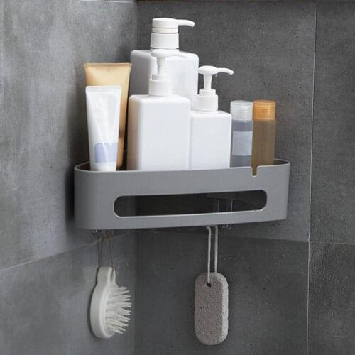 Triangular Bathroom Shelf Shower Shampoo Soap Storage Holder Wall Mounted Self Punch-free Drain Corner Storage Rack for Bathroom