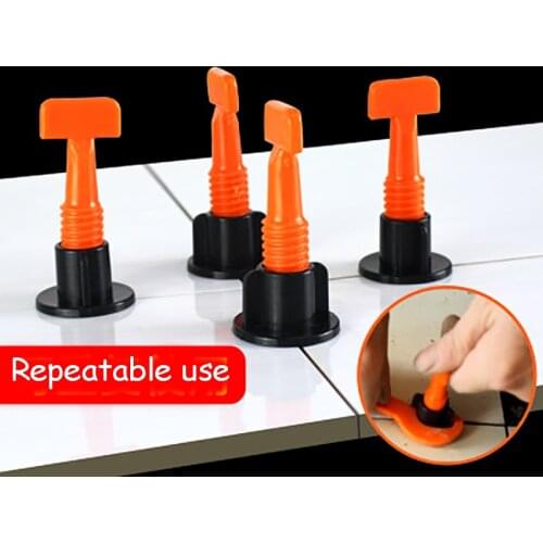 1 Set T-shape Tile Leveler Reusable Equalizer Tiling Positioning Assistant Tools Floor Adjustable Alignment Locator With Wrench