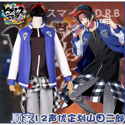 Japanese Voice Actor Division Rap Battle Yamada Nirou Jiro Hypnosis Mic Buster Bros!!! MC.M.B T-Shirt Pants Hat Cosplay Costume