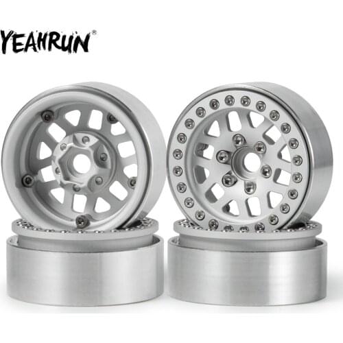 YEAHRUN 1/2/4Pcs Metal Alloy 1.9inch Beadlock Wheel Rims Hub For 1/10 Axial SCX10 90046 Traxxas TRX4 D90 Tamiya CC01 RC Crawler