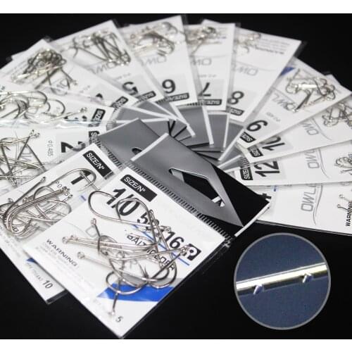 10Pcs/Lots color black white baitholder 1/0#-14# ringed fishing hooks eyes Carbon Steel High Steel With Notches