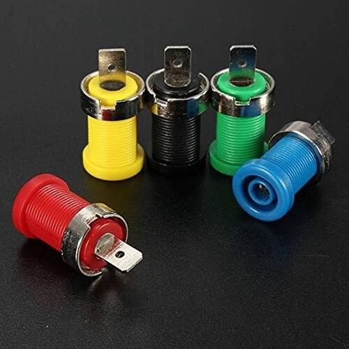 100pcs/lot High quality 4mm Nickel Plated Binding Post Banana Jack Socket Panel Mount for Safety protection Plug 5 colors