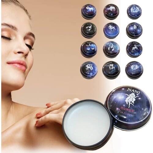 12 Signs Magic Solid Perfumes Unisex Zodiac Magic Solid Deodorant Solid Fragrance Portable Tin Box Balm For Women Men (Randomly)