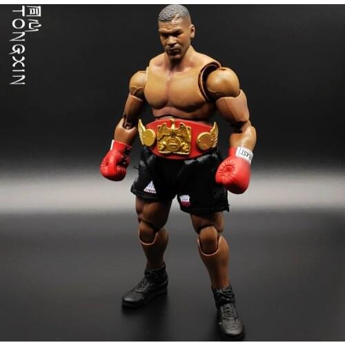 16cm Boxing Champion Mike Tyson 1/12 Three Head Carving Movable Action Figure Toys Model of Boxers Belt Cape