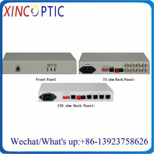 4E1+1FE PDH Fiber Optic Multiplexer,4E1(120ohms)+1ch 100M Megabit Ethernet Single Fiber FC 20km Desktop Type Single Power Supply