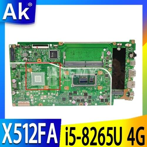Akemy For ASUS VivoBook 15 X512FA X512F F512FA A512F Laotop Mainboard X512FA Motherboard W/ i5-8265U 4GB RAM