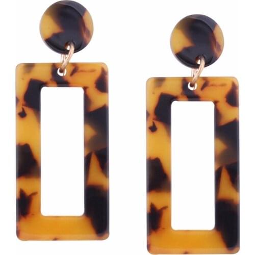 Acrylic Geometric Earrings - Bohemian Statement Drop Dangle Resin Earrings for Women