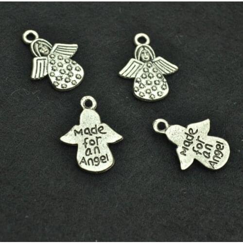 Free Shippin 50 pcs 18*14 mm antique silver color Alloy Angel charms Pendant Jewelry Findings 3348A