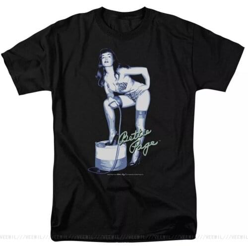 Bettie Page Pin Up Model Mistress Dominatrix With Long Whip T-Shirt S-3XL Festive Plus Size Tee Shirt