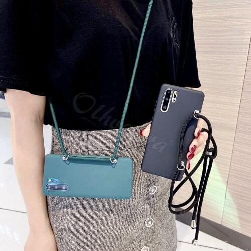 Strap Cord Chain Case For Huawei P20 Pro P30 P40 Lite P10 Plus P Smart Z 2021 Y9 Prime 2019 Y7A Cover Necklace Lanyard Rope Case