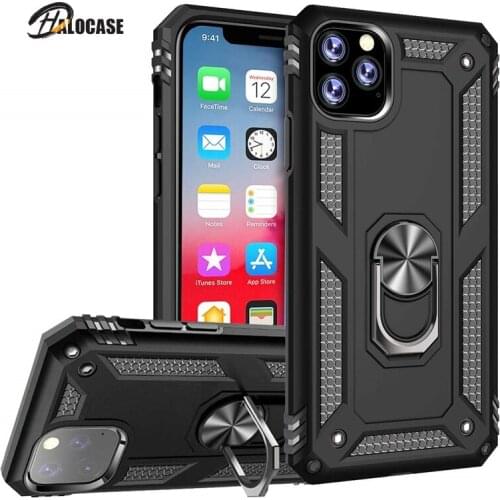 Shockproof Armor Kickstand Phone Case For iPhone 12 mini 11 Pro XR XS Max X 6 6S 7 8 Plus Anti-drop Magnetic Ring