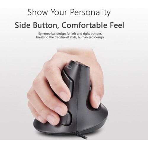 M618 Ergonomic Office Vertical Mouse 6 Buttons 600/1000/1600 DPI Optical Right Hand Mice with Wrist mat For PC Laptop