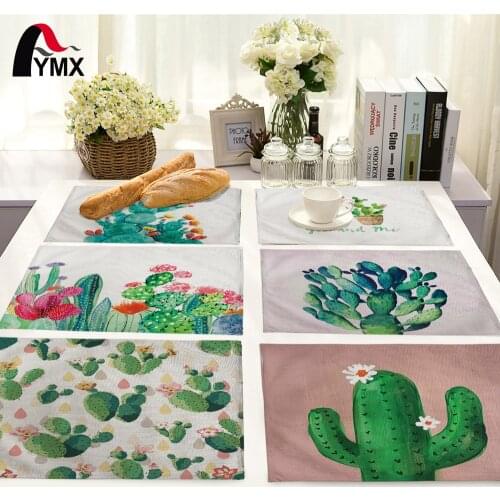 FYMX Tropical Plant Cactus Pattern Table Mat Table Napkin For Wedding Table Placemat Dining Accessories Kitchen Decoration