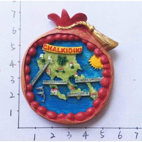 Greece Chalkidiki Specialties Water Bags Creative Map Tourism Souvenirs Fridge Magnets Stickers