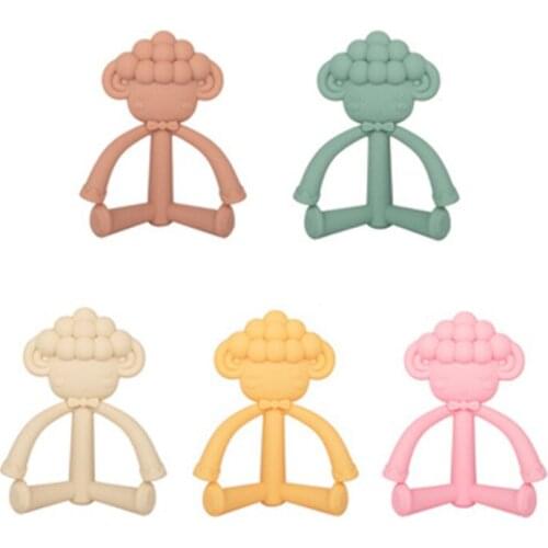 New Stereoscopic Sheep Cow Cartoon Silicone Baby Teethers Food Grade Silicone Newborn Boy Girl Chew Toy