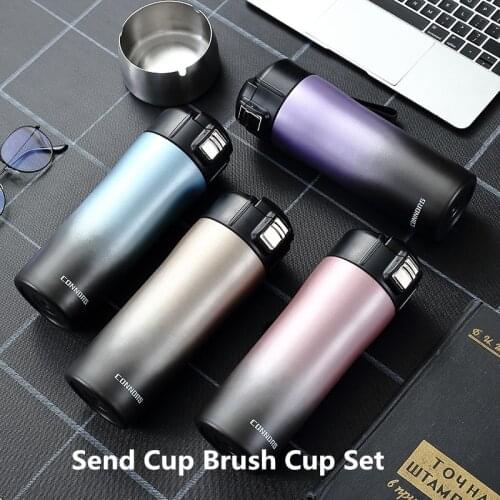 Insulation water bottle thermos vacuum convenient business large capacity bouncing bone porcelain liner water cup