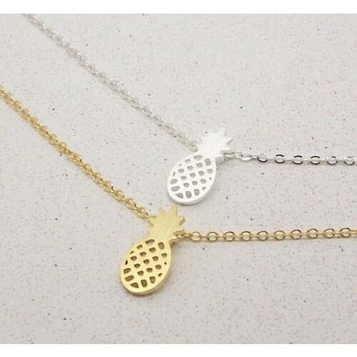 Jisensp 10pc Fashion Jewelry Dainty Pineapple Necklace Everyday Fruit Women Necklace N183