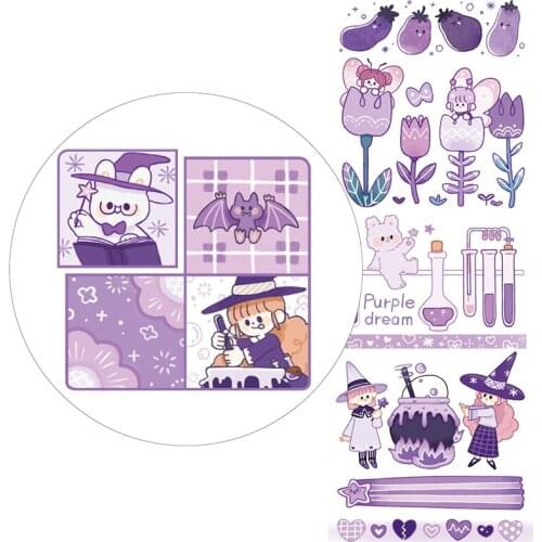 Kawaii Washi Tape Blue Bathtub Purple Dream Cute GIRL Night Whisper Black