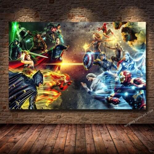 Marvel Superhero Collection Thor Iron Man Hulk HD Print Canvas Painting Childrens Bedroom Living Room Decoration Painting