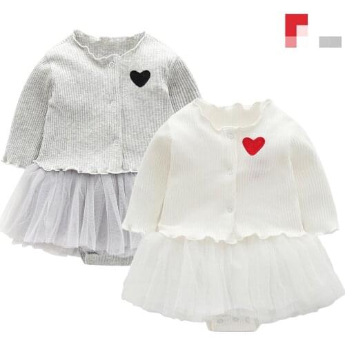 Baby Girls Dress Set Spring/Autumn Infant Dress Jacket Set Knitted Cardigan Coats And TUTU Dress For Girls 2Pcs Newborns Outfits