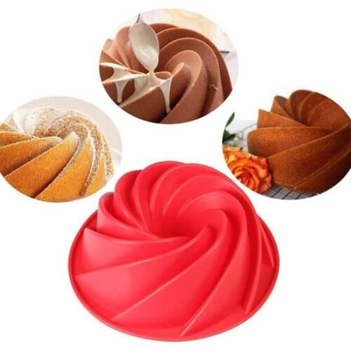 Small Hollow Silicone Spiral Cyclone Cake Mold Food Grade Silicone Mould Silicon Molds Baking Accessories Cake Decorating Tools
