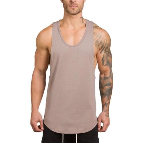 Gyms Bodybuilding Vest Tank Mens Fashion Cool Vest For Men Sleeveless Solid Color Male Tops Loose Fit Muscle Tops