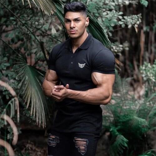Men Polo Shirt New Summer Short Sleeve Tee Shirt Breathable Gym Fitness Sports Jerseys Men Blouse Plus Size Cotton Polos Men