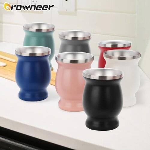 3Piece Set Yerba Mate Gourd Food Grade Double-Wall Stainless Steel Tea Cup With One Spoon And Brush High-Quality Comfortable