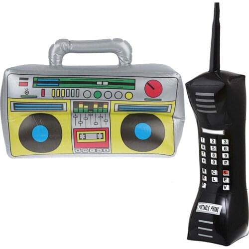 Inflatable Radio Boombox Inflatable Mobile Phone Blow Up Party Props for 80s 90s Party Decor