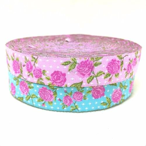 NEW 2 different colors wholesale 5/8' 16mm AND 7/8" 22mm 10yards/lots Polyester Woven Jacquard Ribbon with Pink rose