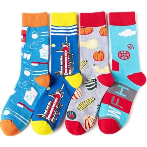 Novel Funny High quality gift Landscape sky socks Cosplay Superhero Cotton cartoon personality socks prop stockings
