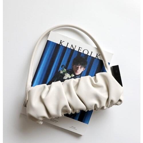 OUSSON 2021New Design Leather Fold Bag Exquisite Female Retro Underarm Bag One Shoulder Bag