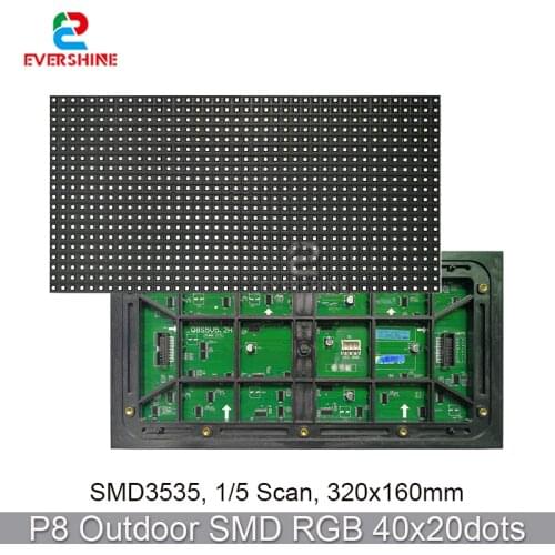 P8 Outdoor 1/5 Scan 3in1 Smd3535 RGB Full Color 320x160mm 40X20Pixels Led Signs Module