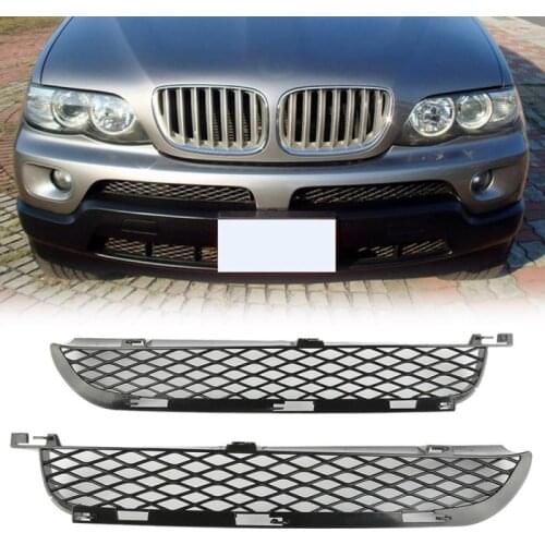 A Pair of Car Front Left and Right Fog Light Bumper Lower Air Outlet Grilles Fits For BMW X5 E53 2003-2006 Facelift Car styling