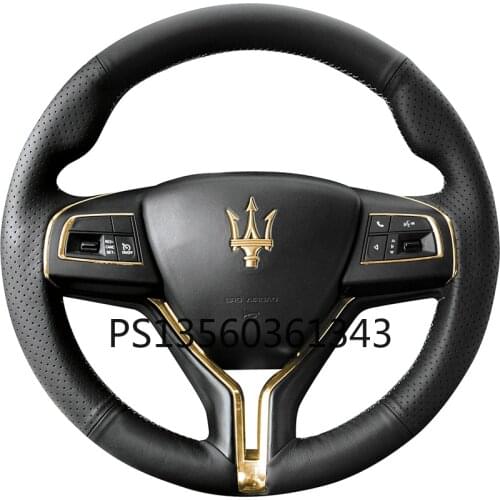 Suitable for Maserati Quattroporte Levante Ghibli hand-stitched steering wheel cover leather suede grip cover