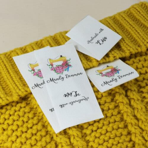 Custom Sewing labels / Brand labels, Custom Clothing Tags, Cotton Ribbon label, Handmade label (FR134)