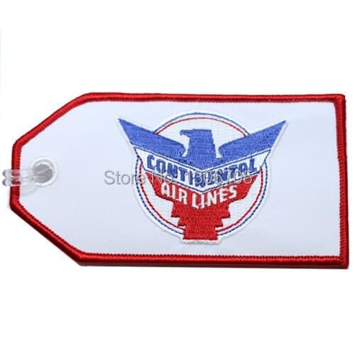 Embroidered Continentals Airlines Retro Bag Tag