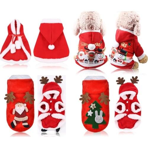 Christmas Dog Clothes Winter Pet Clothes for Small Dog Coat Jacket Costume Hoodies Warm Cat Santa Claus Christmas Pet Apparel 93
