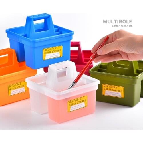 Brush Washing Bucket Multifunction Pen Barrel Brush Washer With Brush Holder Art Supplies Brush Washing Tool