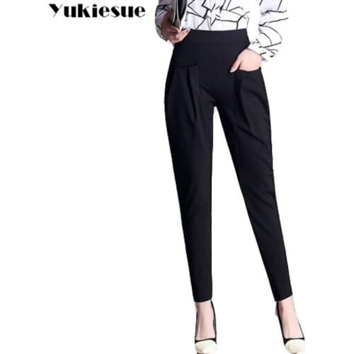 Wide leg Pants Harem Pants Autumn Winter Women Pants Elastic Waist Casual Black Trousers pantalon femme 2019 Plus Size 4xl
