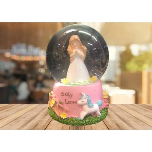 Wedding Dress Girl Theme Luminous Musical Glass Snow globe