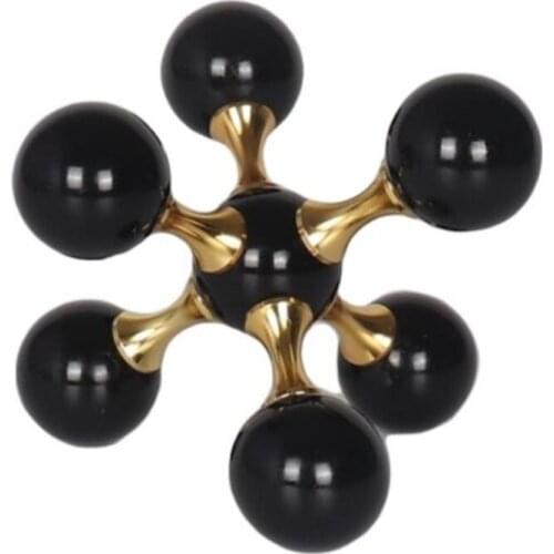 Light Luxury Natural Marble Water Molecular Ball Figurine Living Room Model Creative Desk Stone Ornament Home Decoration