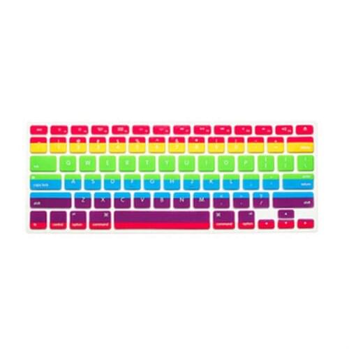 Gradual Rainbow Ultrathin Notebook Rainbow Silicone Keyboard Cover Skin for MacBook Pro 13 15 17 A1278 A1398 USA Standard